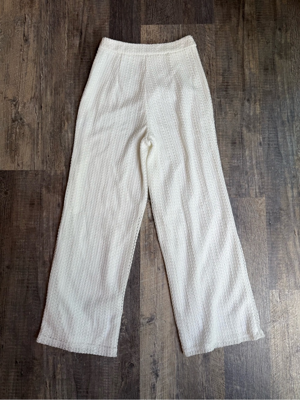 Lulus Exceptional Bliss White Crochet Lace High-Rise Pants XS - Picture 5 of 12